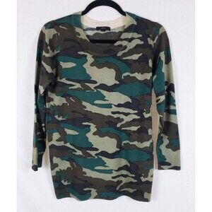 J. Crew Camo Merino Wool Sweater Womens S Streetwear Utility Preppy Lightweight